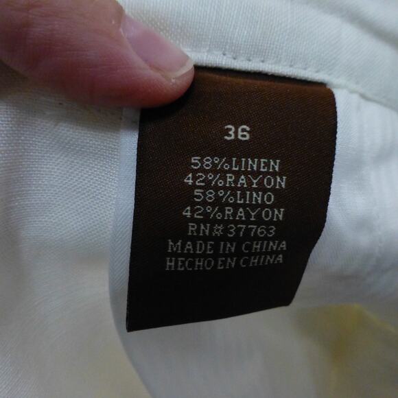 Cubavera Shorts Mens 36 White Linen Blend Cargo Wedding Beach Casual - Picture 5 of 10